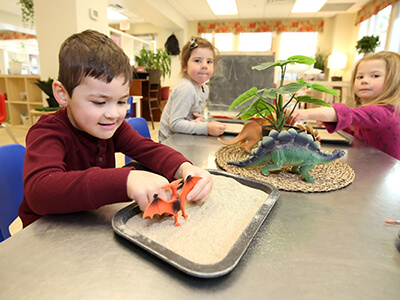 Children engaged in preschool learning