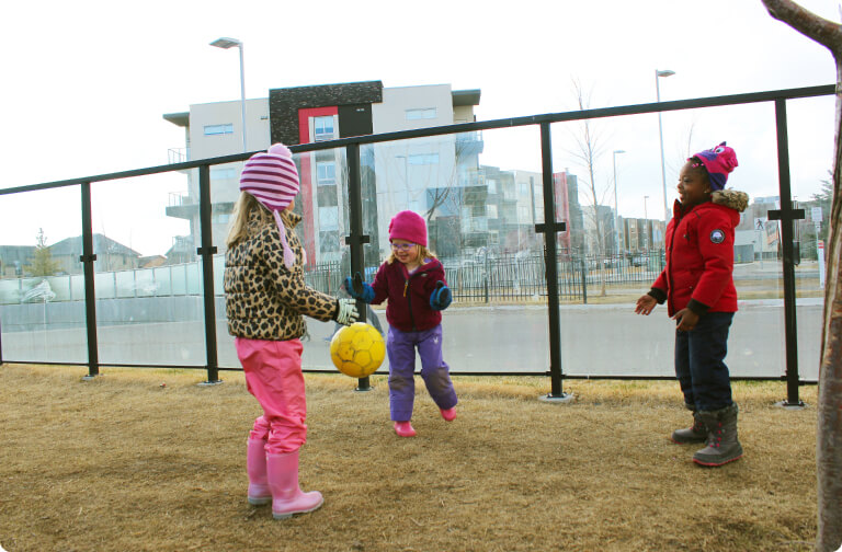 Children playing on large outdoor playground