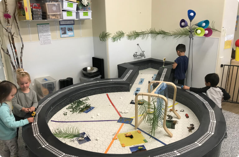 Children exploring water activities