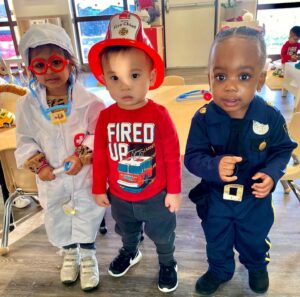 Children in red clothing